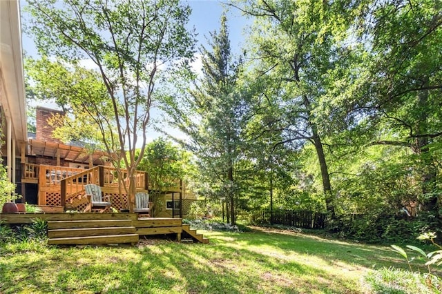 258 Suffolk Rd, Mobile, AL 36608 - view of yard with a wooden deck and stairway