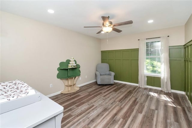 192 Bay View Dr, Daphne, AL 36526 - living area with a ceiling fan, wood finished floors, and recessed lighting