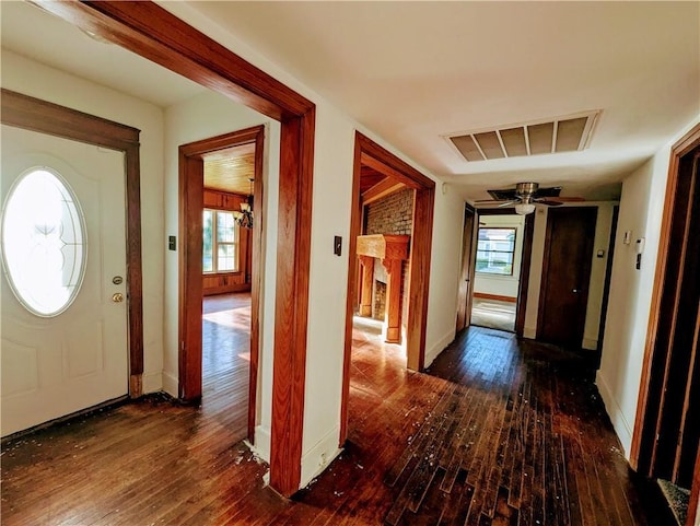 1151 Navco Rd, Mobile, AL 36605 - foyer featuring hardwood / wood-style flooring, baseboards, and ceiling fan
