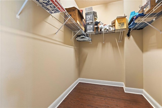 spacious closet with wood finished floors