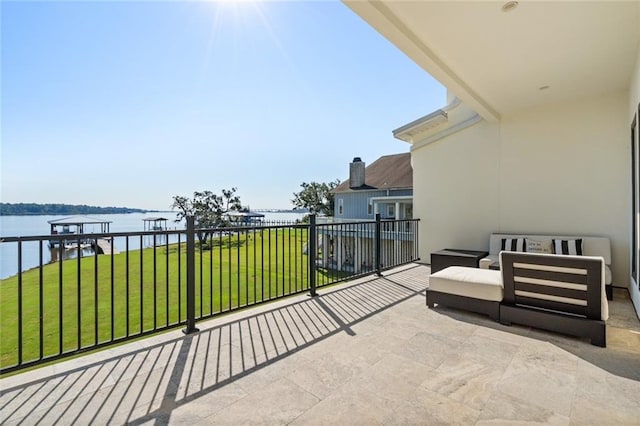 balcony with a water view