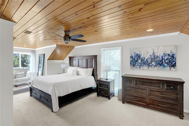 23749 Main St, Fairhope, AL 36532 - bedroom featuring wood ceiling, carpet, ornamental molding, ceiling fan, and recessed lighting