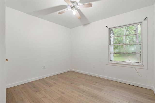 1208 Creekway Dr, Mobile, AL 36605 - spare room featuring light wood finished floors, baseboards, and ceiling fan