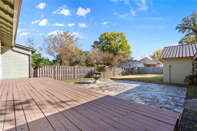 deck with a lawn