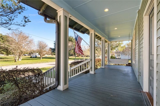 wooden deck with a porch