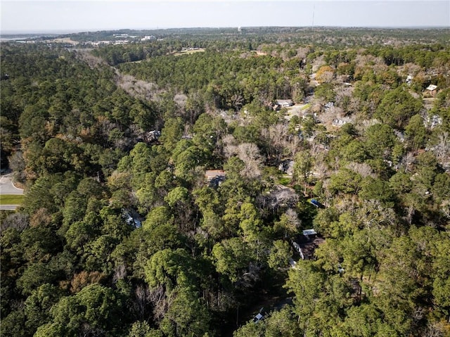 drone / aerial view with a forest view