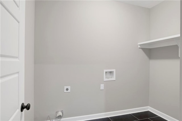 916 Mccay Ave, Mobile, AL 36609 - washroom with washer hookup, hookup for an electric dryer, and dark tile patterned flooring