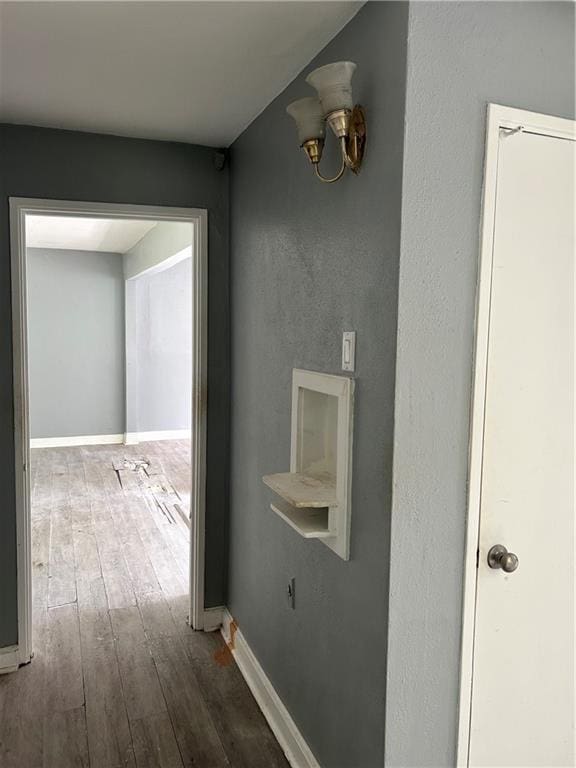 2365 Dog River Dr N, Mobile, AL 36605 - hall with dark wood-style floors and a chandelier