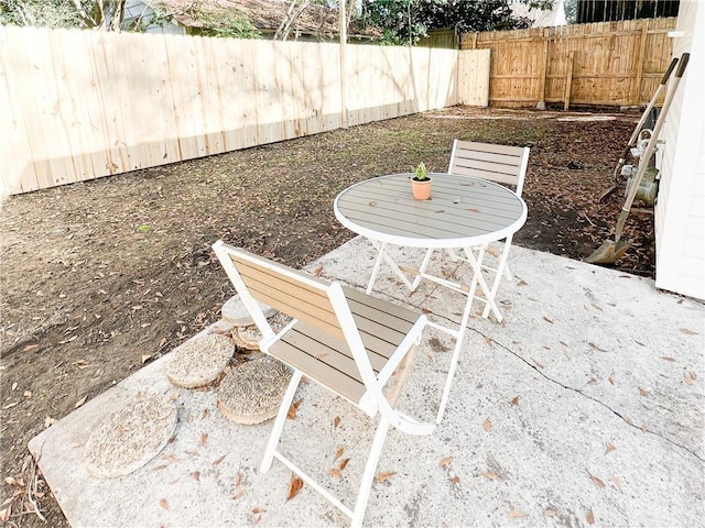 view of patio / terrace featuring a fenced backyard