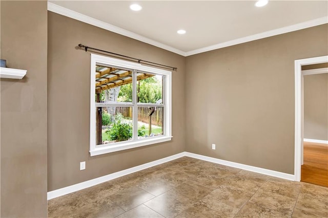 3245 Mcrae Dr, Mobile, AL 36695 - unfurnished room with ornamental molding and recessed lighting