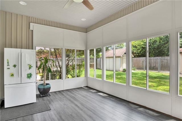 3245 Mcrae Dr, Mobile, AL 36695 - unfurnished sunroom with a ceiling fan