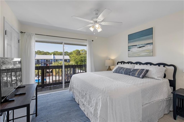 50 Forney Johnston Dr Unit 8B, Dauphin Island, AL 36528 - bedroom with access to outside and ceiling fan