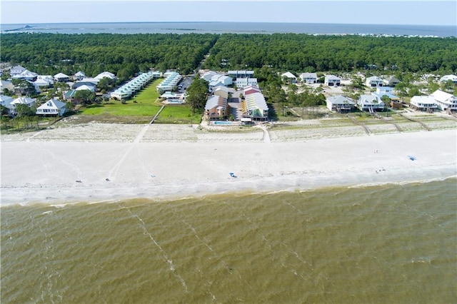 50 Forney Johnston Dr Unit 8B, Dauphin Island, AL 36528 - aerial view of residential area with waterfront with a beach and a heavily wooded area
