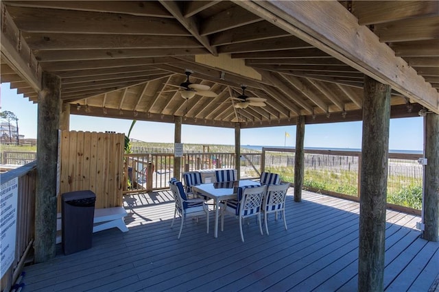 50 Forney Johnston Dr Unit 8B, Dauphin Island, AL 36528 - deck with a gazebo, a ceiling fan, and outdoor dining area