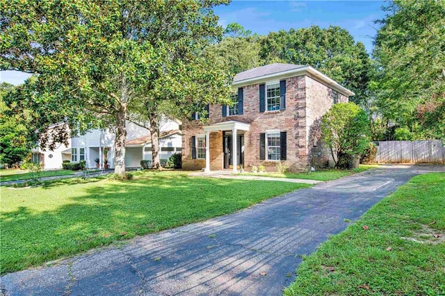 colonial house with a front yard