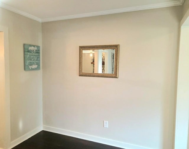 165 Stephens St, Mobile, AL 36606 - empty room with baseboards, ornamental molding, and dark wood finished floors
