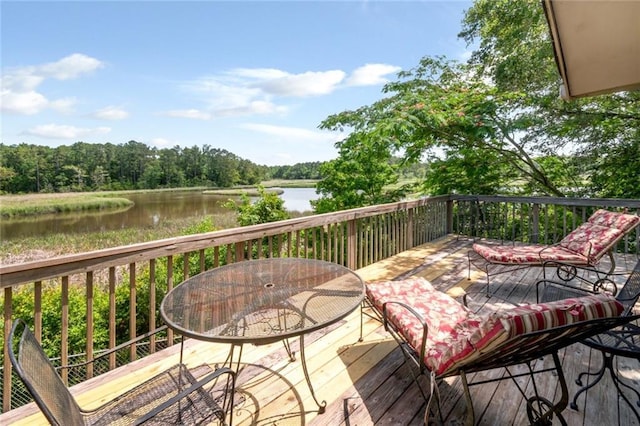 2100 River Forest Rd, Mobile, AL 36605 - deck featuring a water view and a view of trees