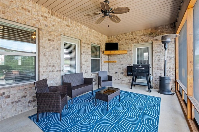 13077 Tara Point Dr, Mobile, AL 36695 - view of patio / terrace with ceiling fan and an outdoor living space