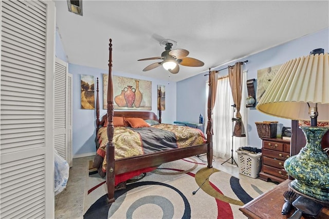 bedroom with ceiling fan