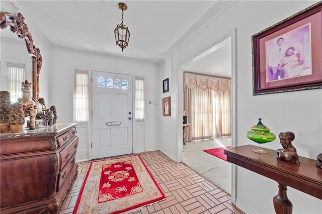 entrance foyer with ornamental molding