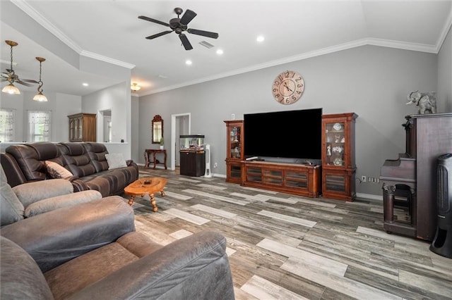 218 Ferry Ave, Saraland, AL 36571 - living area featuring ceiling fan, a wood stove, wood finished floors, baseboards, and recessed lighting