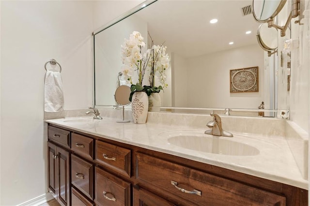 218 Ferry Ave, Saraland, AL 36571 - full bathroom featuring double vanity and recessed lighting