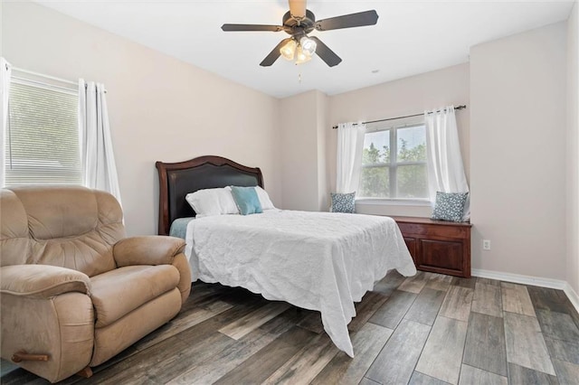 218 Ferry Ave, Saraland, AL 36571 - bedroom featuring wood finished floors, ceiling fan, and baseboards