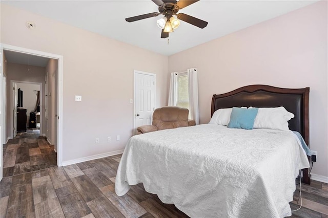 218 Ferry Ave, Saraland, AL 36571 - bedroom featuring wood finished floors, baseboards, and ceiling fan