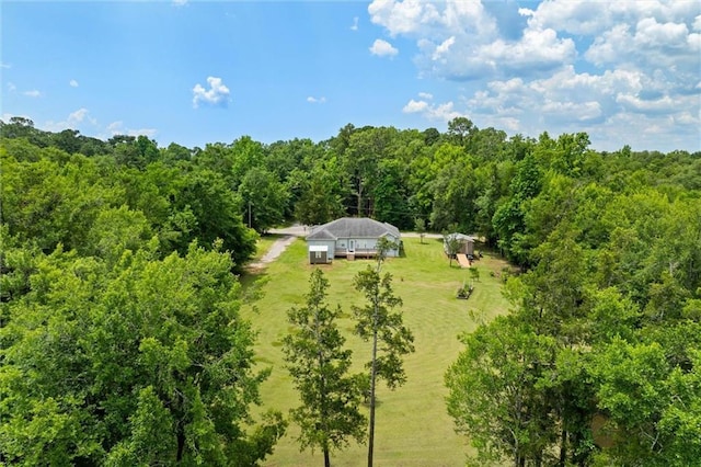 218 Ferry Ave, Saraland, AL 36571 - aerial view of property and surrounding area with a heavily wooded area