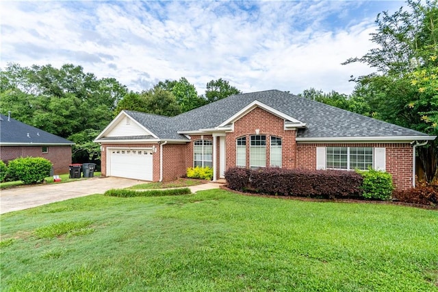 10164 Waterford Way, Mobile, AL 36695 - single story home with brick siding, an attached garage, driveway, roof with shingles, and a front yard