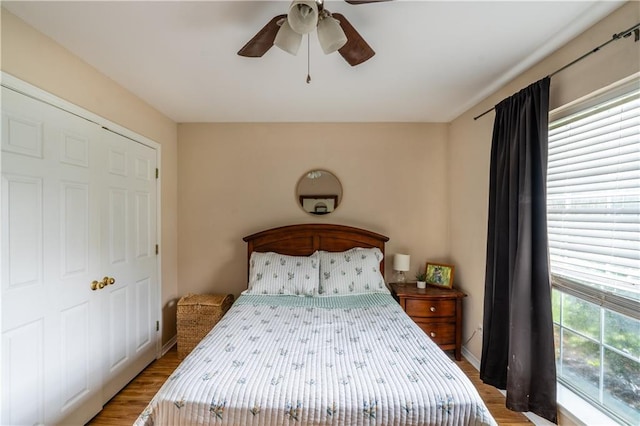 10164 Waterford Way, Mobile, AL 36695 - bedroom featuring wood finished floors and ceiling fan