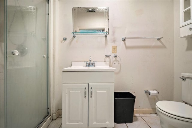 2852 Exter Dr, Mobile, AL 36606 - full bath featuring a shower stall, toilet, tile patterned flooring, and vanity