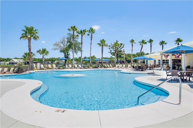 view of pool with a patio