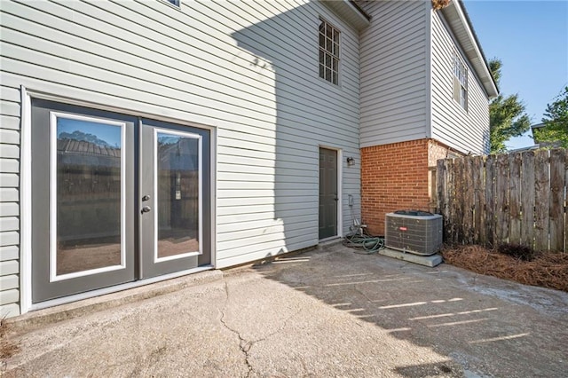 view of patio / terrace featuring central air condition unit