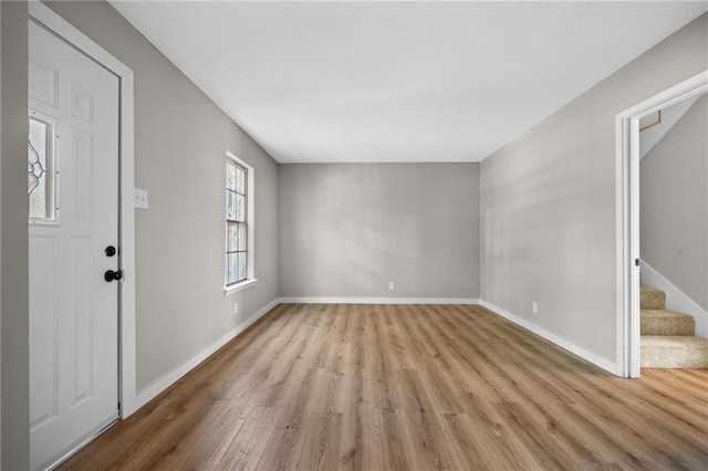 entrance foyer with light wood-type flooring