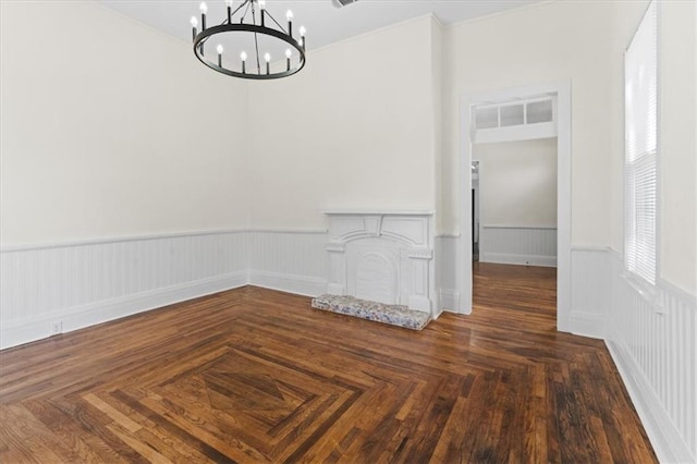 1012 Texas St, Mobile, AL 36604 - unfurnished dining area with a notable chandelier and wainscoting