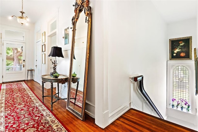 interior space featuring dark hardwood / wood-style flooring