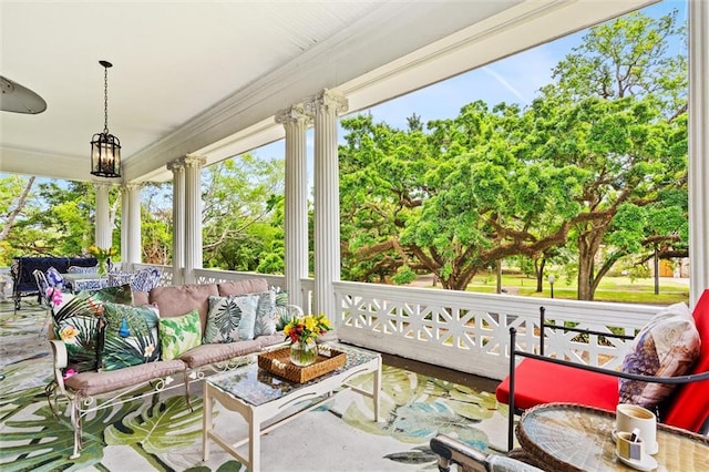 view of sunroom