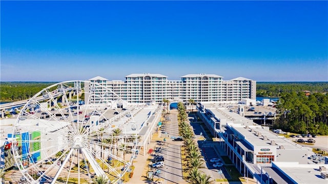 drone / aerial view featuring a city view