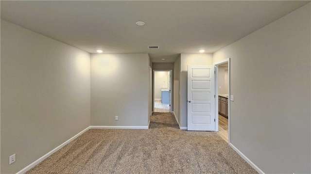 5189 Pinyon Dr, Mobile, AL 36693 - spare room with recessed lighting, baseboards, visible vents, and light carpet