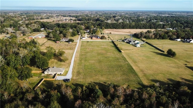 bird's eye view featuring a rural view