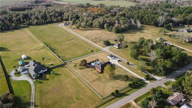 drone / aerial view featuring a rural view