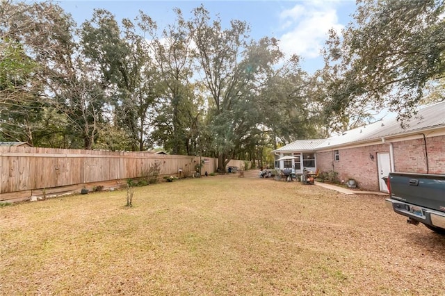 view of yard with fence