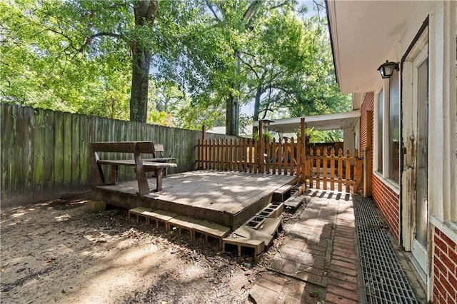 view of wooden deck