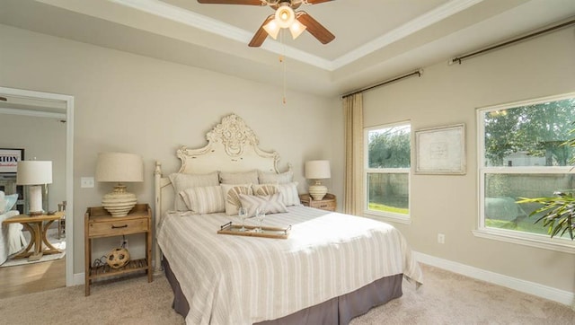 10580 Relic Rd S, Mobile, AL 36608 - bedroom with light carpet, multiple windows, and ornamental molding