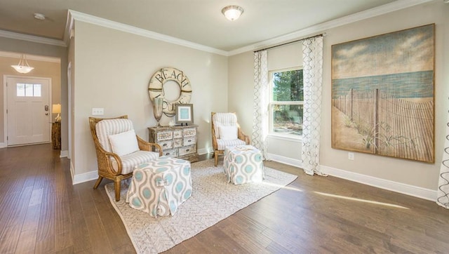 10580 Relic Rd S, Mobile, AL 36608 - sitting room with plenty of natural light, wood finished floors, and ornamental molding