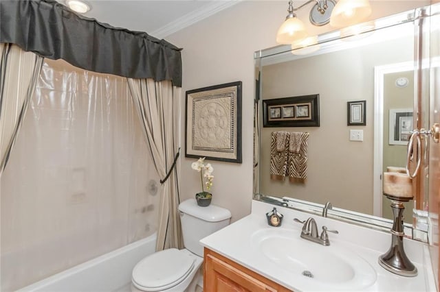 9633 White Castle Rd, Mobile, AL 36695 - full bath featuring shower / bathtub combination with curtain, ornamental molding, and vanity