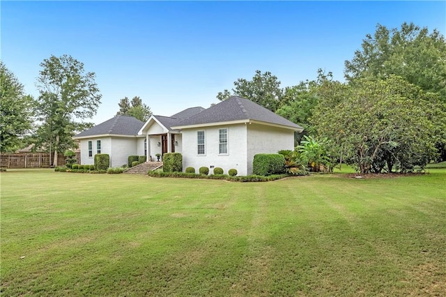 exterior space with a front yard