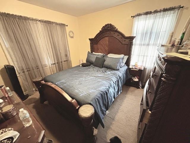 bedroom with carpet