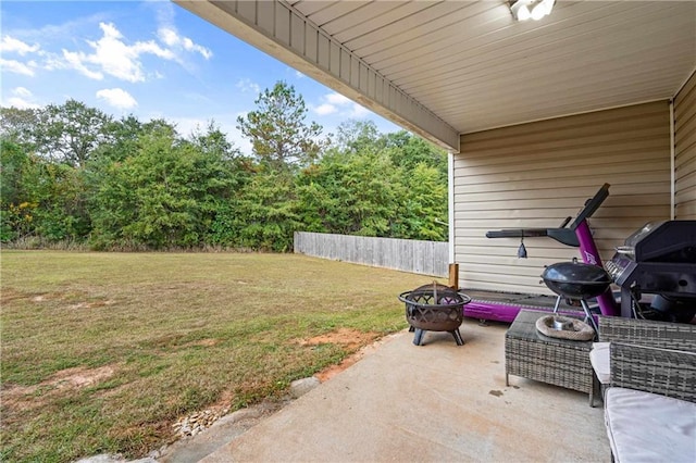1951 Stonepine Dr, Semmes, AL 36575 - view of patio with a fire pit and grilling area
